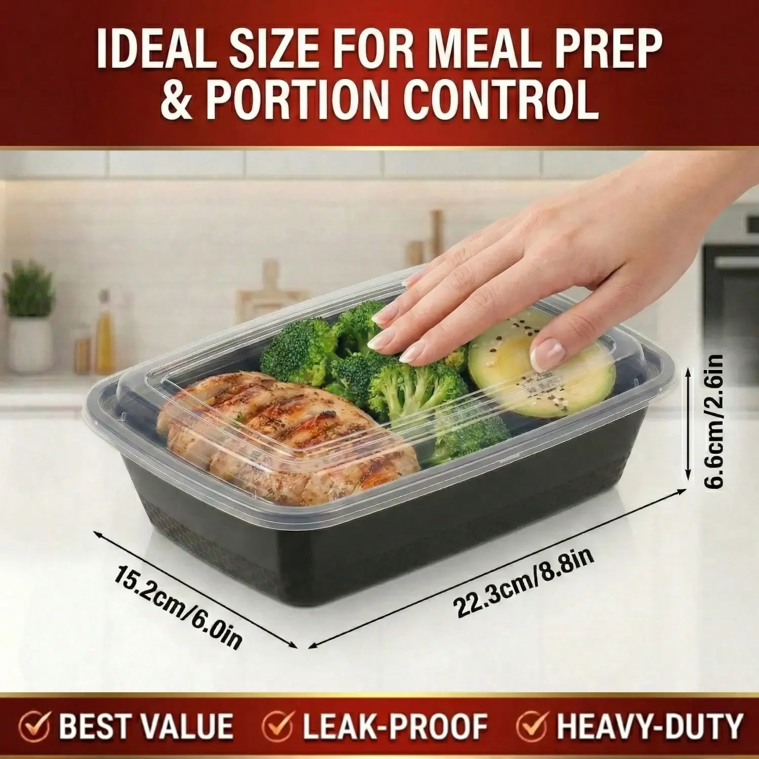 10/100 pièces, boîtes rectangu - Meal Prep Kitchen avis et prix